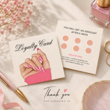 Tarjeta de fidelidad de manicurista artista de uña