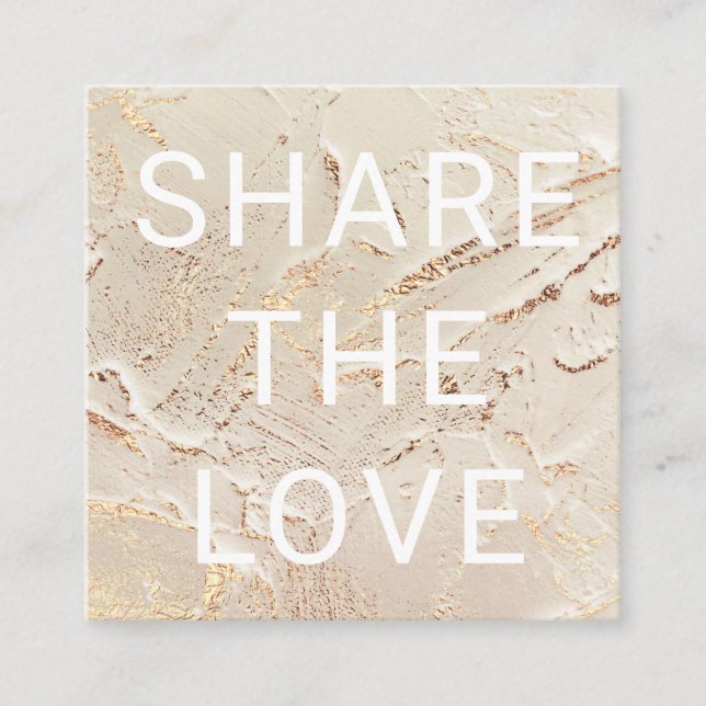 Visita Cuadrada tarjeta de fidelidad de Relieve metalizado de oro  (Anverso)