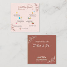 Tarjeta de Guía de Cuidado de Plantas Blush Boho