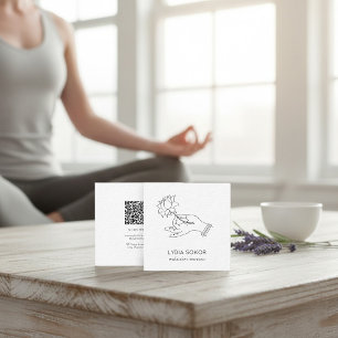 Visita Cuadrada Tarjeta de instructor de meditación de mano de lot