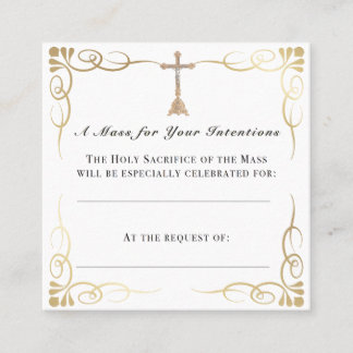 Visita Cuadrada Tarjeta de Intención Masiva - Regalo católico de o