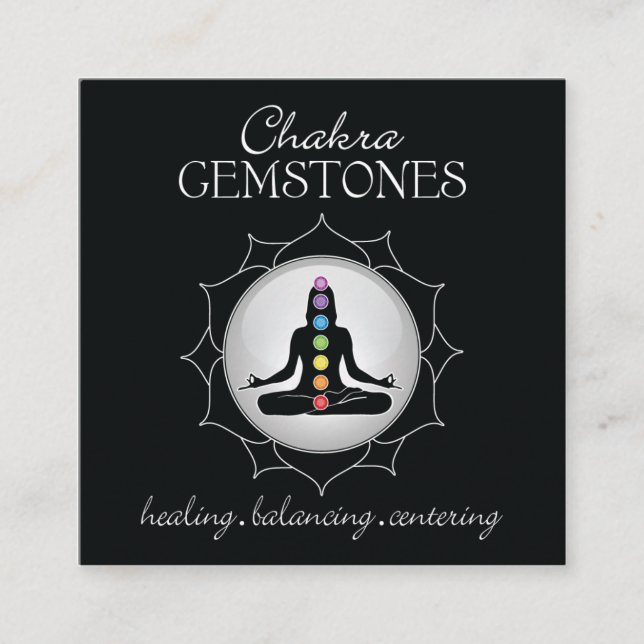 Visita Cuadrada Tarjeta de la cartera de la piedra preciosa de (Anverso)