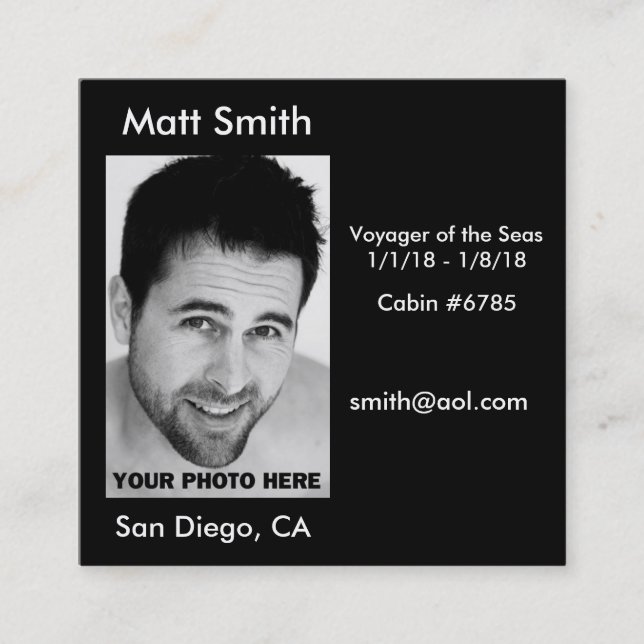 Visita Cuadrada Tarjeta de la travesía (Anverso)