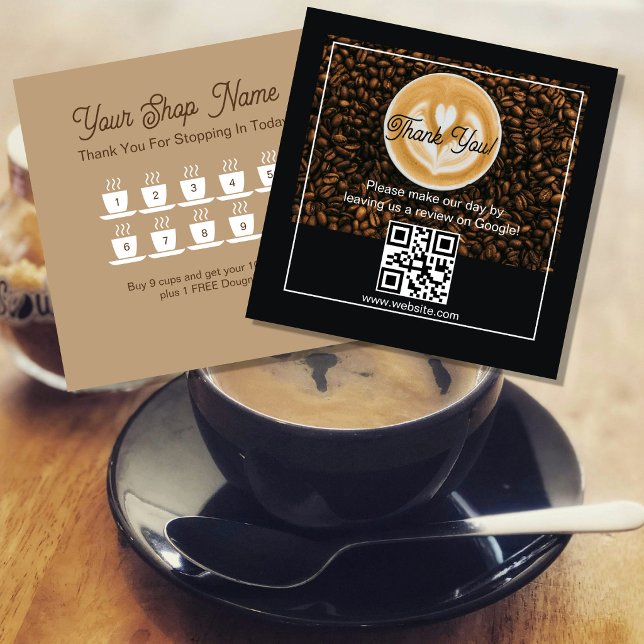 Visita Cuadrada Tarjeta de Lealtad de Cafetería | Tarjeta de Recom (Subido por el creador)