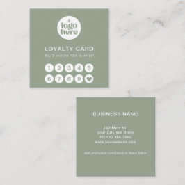 Visita Cuadrada Tarjeta de Lealtad Profesional Simple con Logo Ver