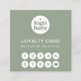 Visita Cuadrada Tarjeta de Lealtad Profesional Simple con Logo Ver