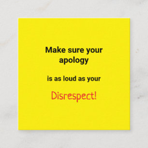 Visita Cuadrada Tarjeta de llamada de falta de respeto