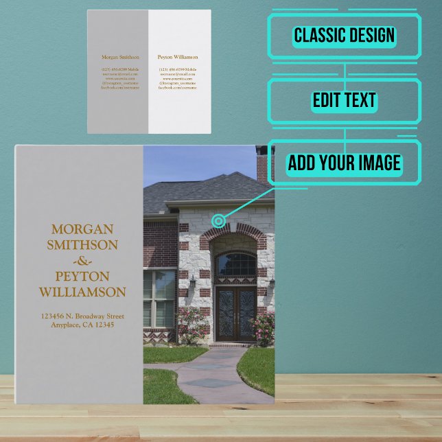 Visita Cuadrada Tarjeta de llamadas de parejas con foto completa ( (A personal calling card is a great and quick way to share you details.)