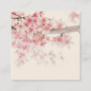 VISITA CUADRADA TARJETA DE NEGOCIO CHERRY BLOSSOMS ZEN FLORAL