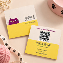 Tarjeta de Negocio de Cuidador de Mascotas QR Amar