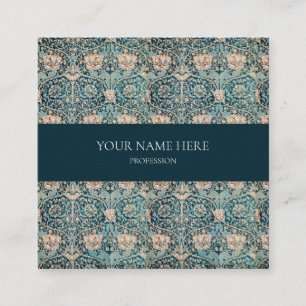 VISITA CUADRADA TARJETA DE NEGOCIO DE PATRÓN BOTÁNICO DE WILLIAM