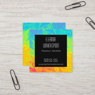 Visita Cuadrada Tarjeta De Negocios Arcoiris Y Negro