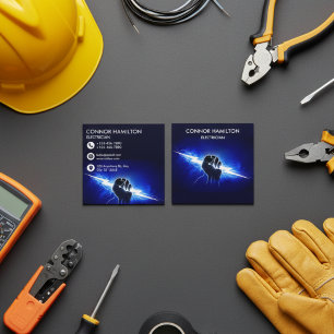 Visita Cuadrada Tarjeta de negocios de electricista moderno trendy