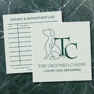 Visita Cuadrada Tarjeta de Negocios de Peluquería Canina de Lujo E
