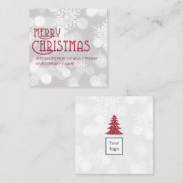 Visita Cuadrada Tarjeta de negocios de plaza de nieve para navidad