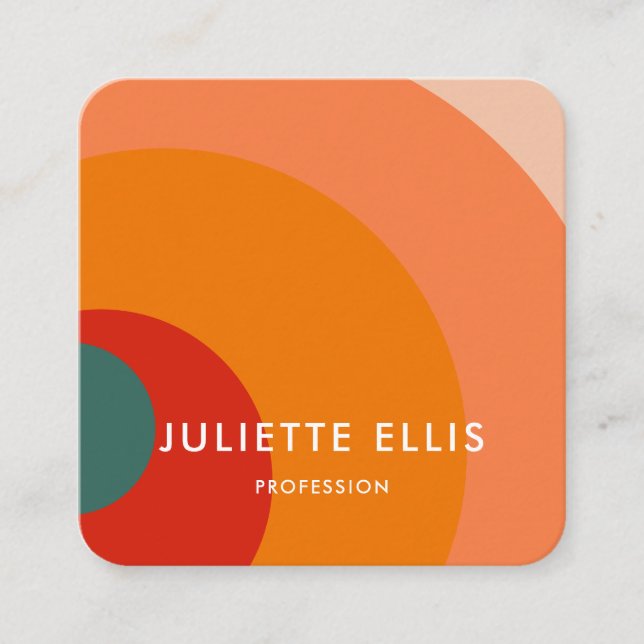 Visita Cuadrada Tarjeta De Negocios De Swirl Retro (Anverso)