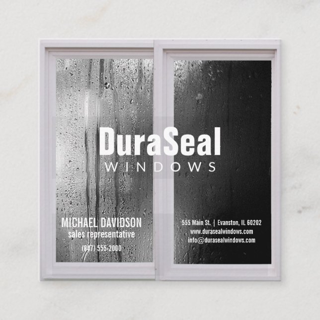 Visita Cuadrada tarjeta de negocios de windows (Anverso)