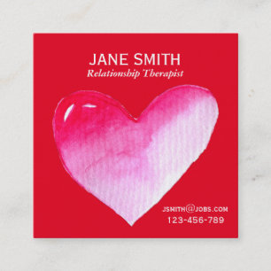 Visita Cuadrada Tarjeta de negocios Heart Relationship Therapist