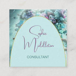 Visita Cuadrada Tarjeta De Negocios QR Ocean Under Sea Coral