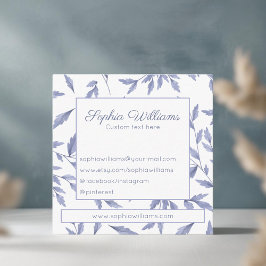 Visita Cuadrada tarjeta de negocios vintage floral azul francés