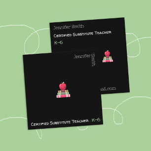 Visita Cuadrada Tarjeta de Negra de Educador Moderno