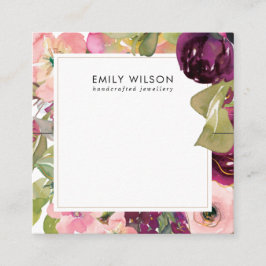 VISITA CUADRADA TARJETA DE PANTALLA DE BRACELET FLORAL DE RUBOR PI