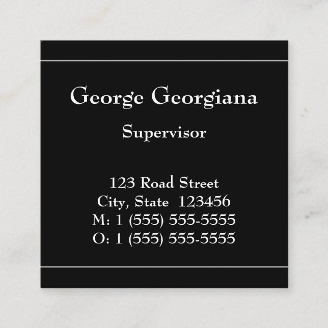 Visita Cuadrada Tarjeta de perfil profesional básica (Anverso)