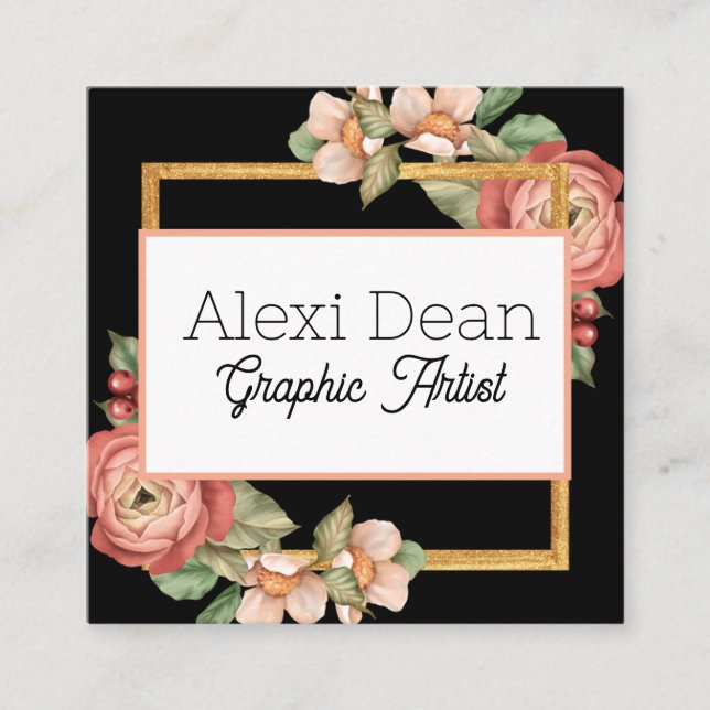 Visita Cuadrada Tarjeta de presentación (Anverso)