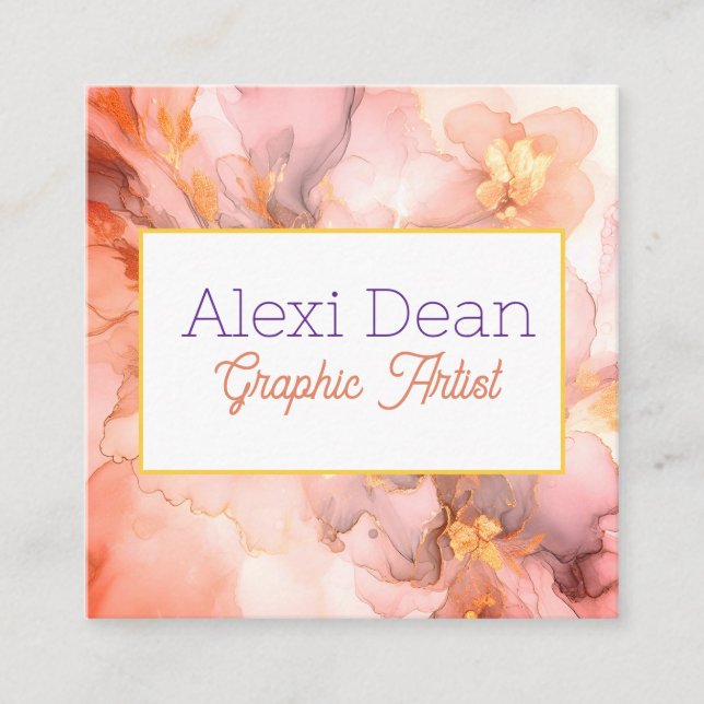 Visita Cuadrada Tarjeta de presentación (Anverso)