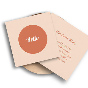 Visita Cuadrada Tarjeta de presentación circular actual Hello Squ