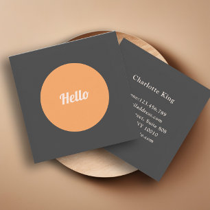 Visita Cuadrada Tarjeta de presentación circular actual Hello Squ