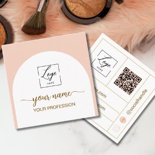 Visita Cuadrada Tarjeta de presentación con código QR arqueado mod