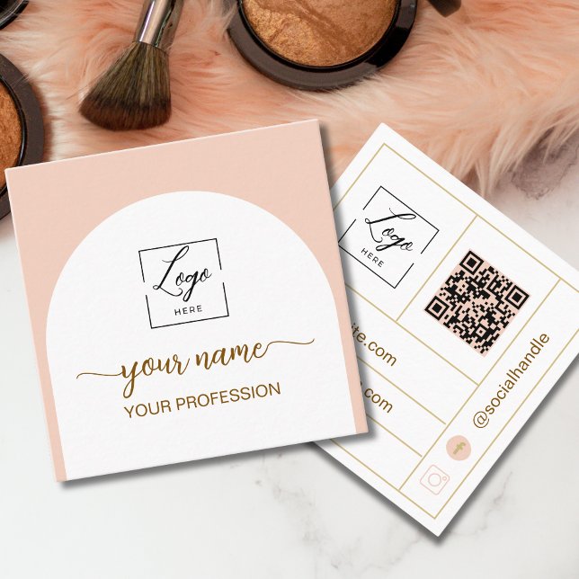 Visita Cuadrada Tarjeta de presentación con código QR arqueado mod (Subido por el creador)