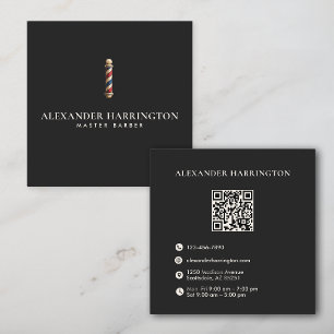 Visita Cuadrada Tarjeta de presentación con código QR de Black Ivo