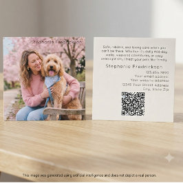 Visita Cuadrada Tarjeta de presentación con código QR de foto de c