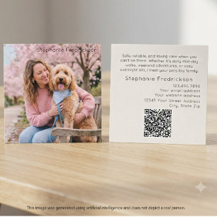 Visita Cuadrada Tarjeta de presentación con código QR de foto de c