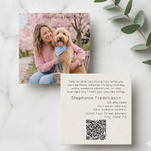 Visita Cuadrada Tarjeta de presentación con código QR de foto de c