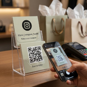 Visita Cuadrada Tarjeta de presentación con código QR de Instagram
