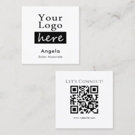 Visita Cuadrada Tarjeta de presentación con código QR de logotipo