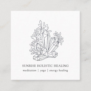 Visita Cuadrada Tarjeta de presentación Crystal Energy Healing Wel