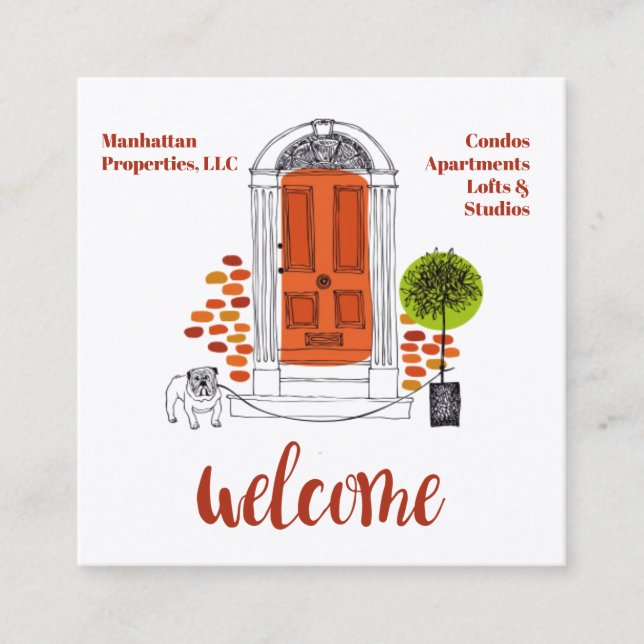 Visita Cuadrada tarjeta de presentación de administración de propi (Anverso)