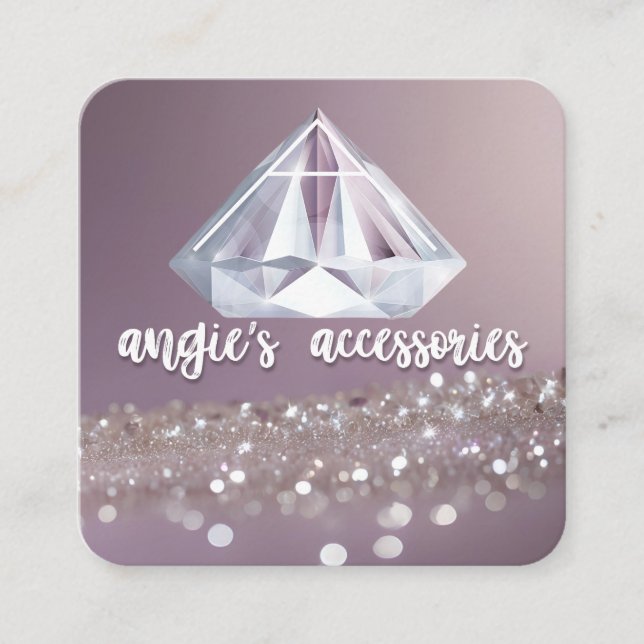 Visita Cuadrada Tarjeta de presentación de Angie's Accessories Per (Anverso)