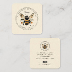 Visita Cuadrada Tarjeta de presentación de apicultura de abeja