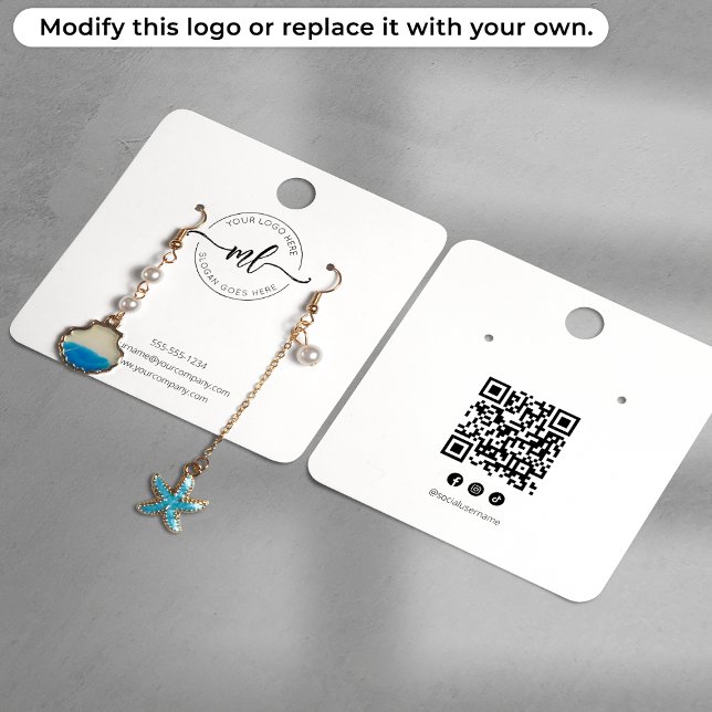 Visita Cuadrada Tarjeta de presentación de arete con código QR de  (Subido por el creador)