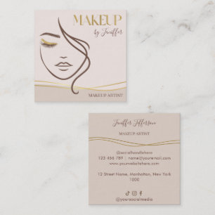 Visita Cuadrada Tarjeta de presentación de artista de maquillaje b
