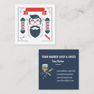 Visita Cuadrada Tarjeta de presentación de barbería
