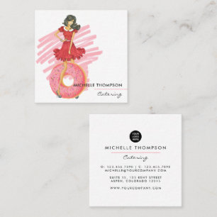 Visita Cuadrada Tarjeta de presentación de catering de comida cuad