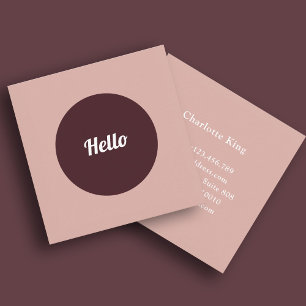 Visita Cuadrada Tarjeta de presentación de círculo de hola minimal