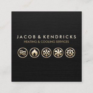 Visita Cuadrada Tarjeta de presentación de climatización de ventil