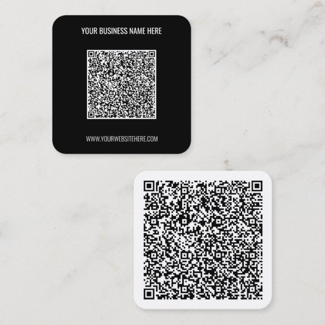 Visita Cuadrada Tarjeta de presentación de código QR personalizado (Anverso / Reverso)